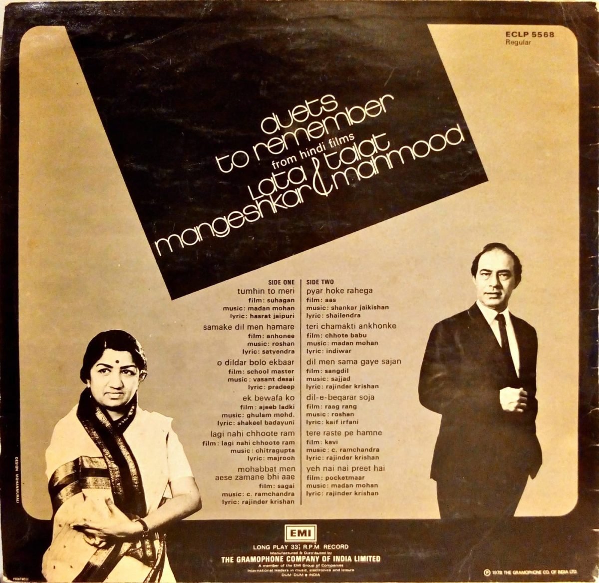 Lata Mangeshkar & Talat Mahmood – Duets To Remember (From Hindi Films) LP Plak - Görsel 2