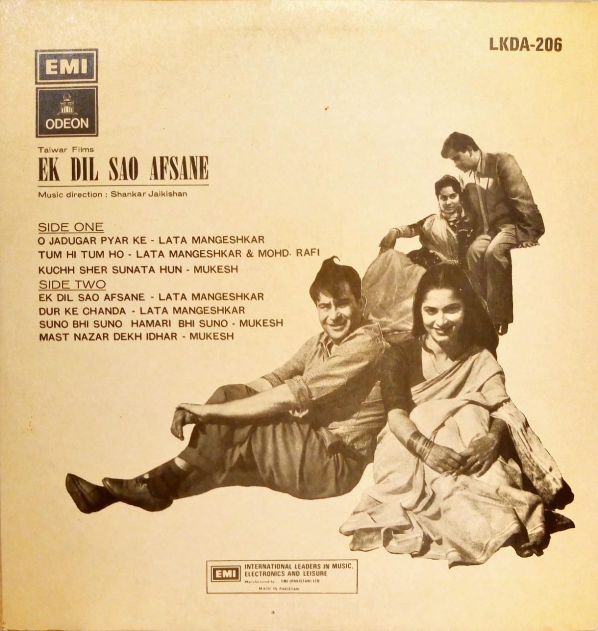 Shankar Jaikishan ‎– Ek Dil Sao Afsane LP Plak - Görsel 3
