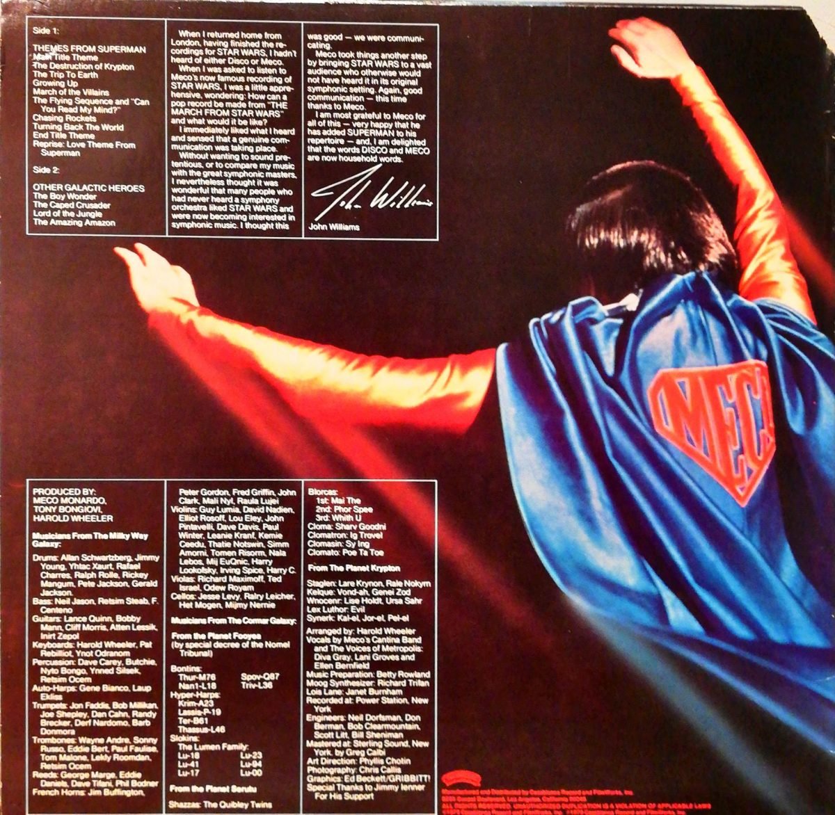 Meco ‎– Superman And Other Galactic Heroes LP Plak - Görsel 2