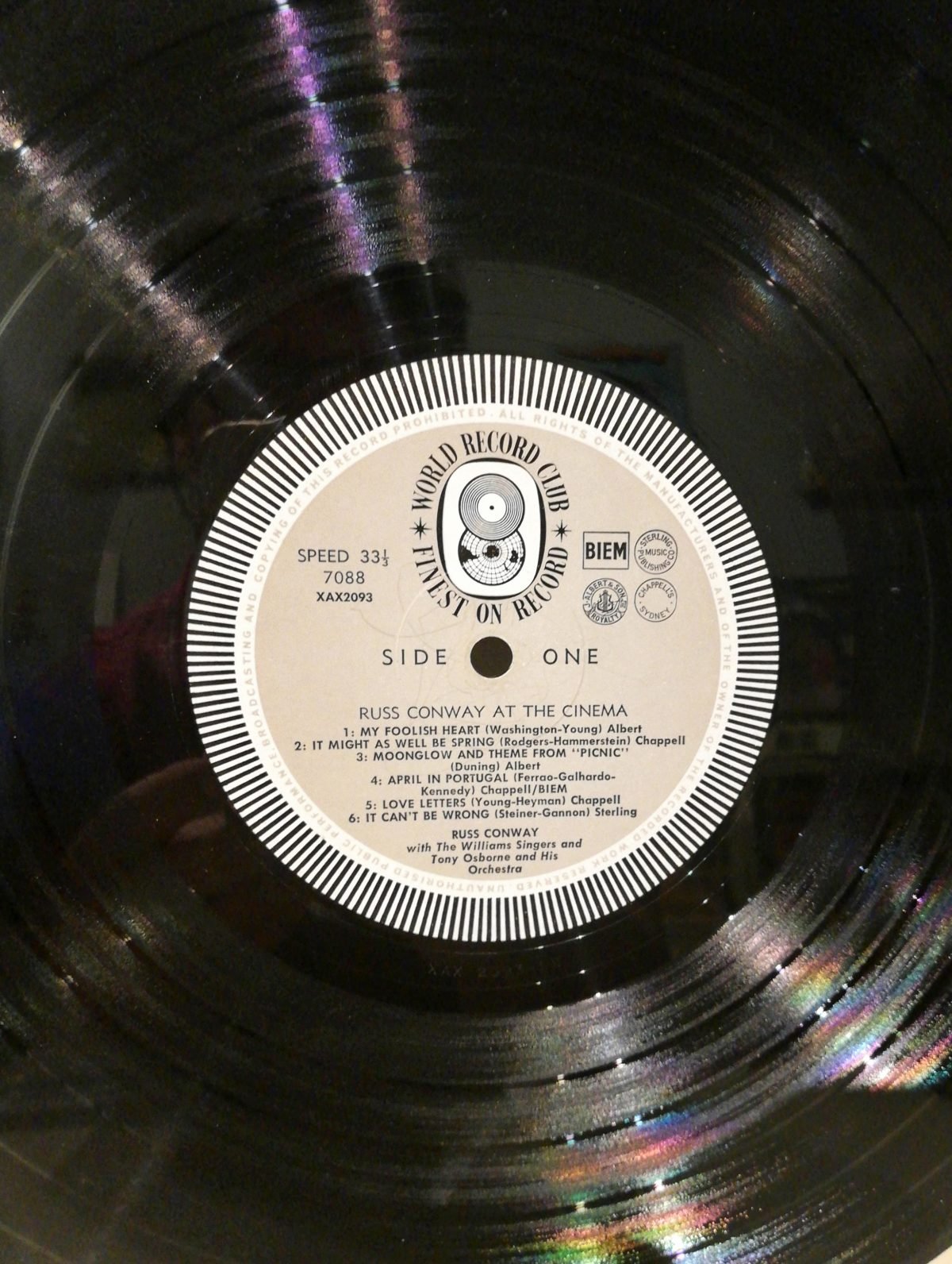 Russ Conway ‎– At The Cinema LP Plak - Görsel 3