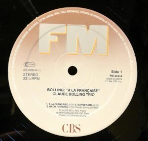 Claude Bolling Trio ‎– Jazz À La Française LP Plak - Görsel 2