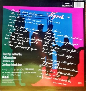 Mr. Mister – Kyrie 12'' Maxi Single Plak - Görsel 3