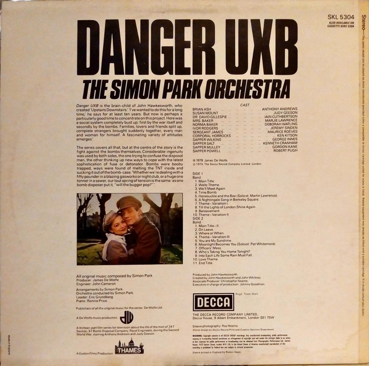 The Simon Park Orchestra – Danger UXB LP Plak - Görsel 3