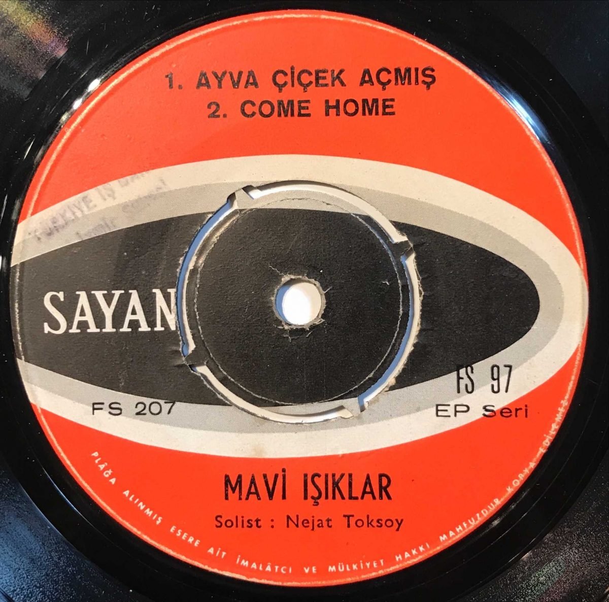 Mavi Işıklar ‎– Ayva Çiçek Açmış 45lik Plak - Görsel 2