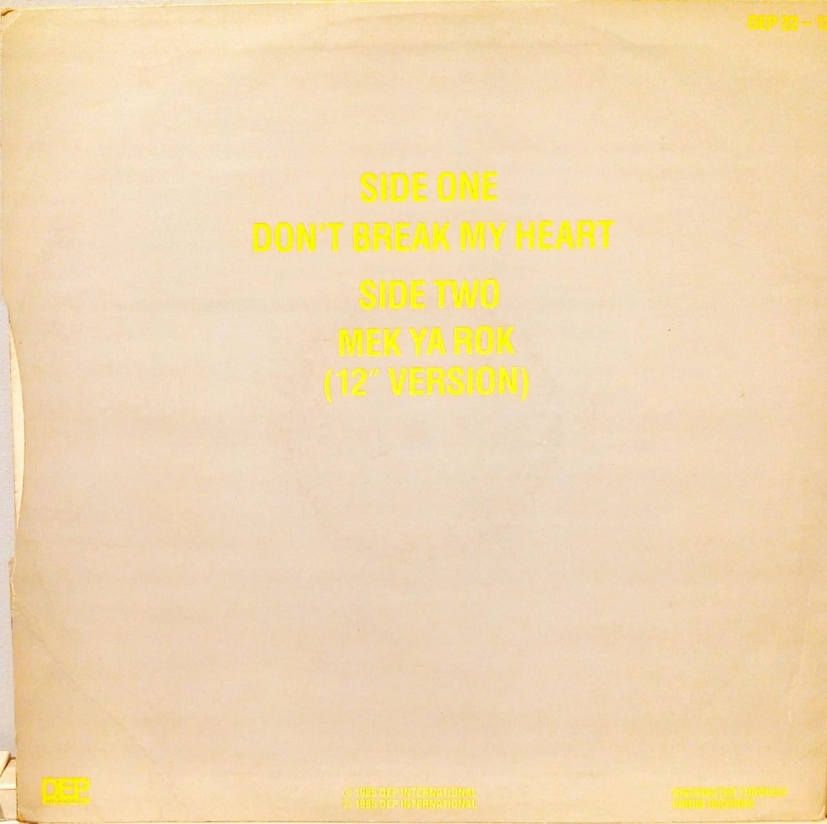 UB40 – Don't Break My Heart 12'' Maxi Single Plak - Görsel 2