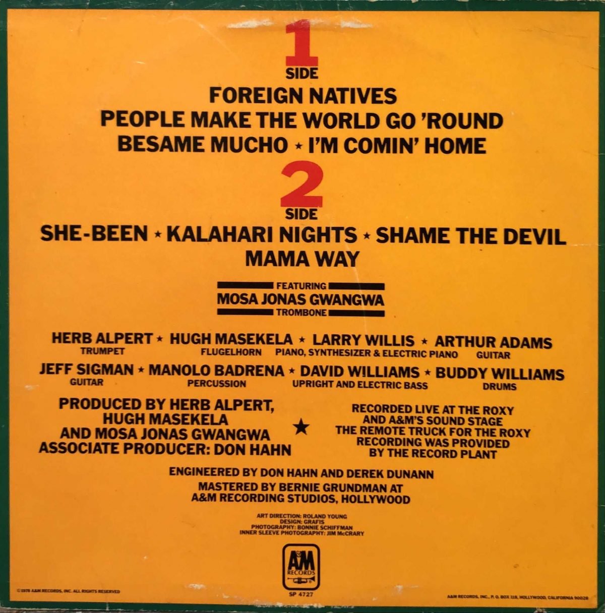 Herb Alpert & Hugh Masekela ‎– Main Event Live LP Plak - Görsel 2