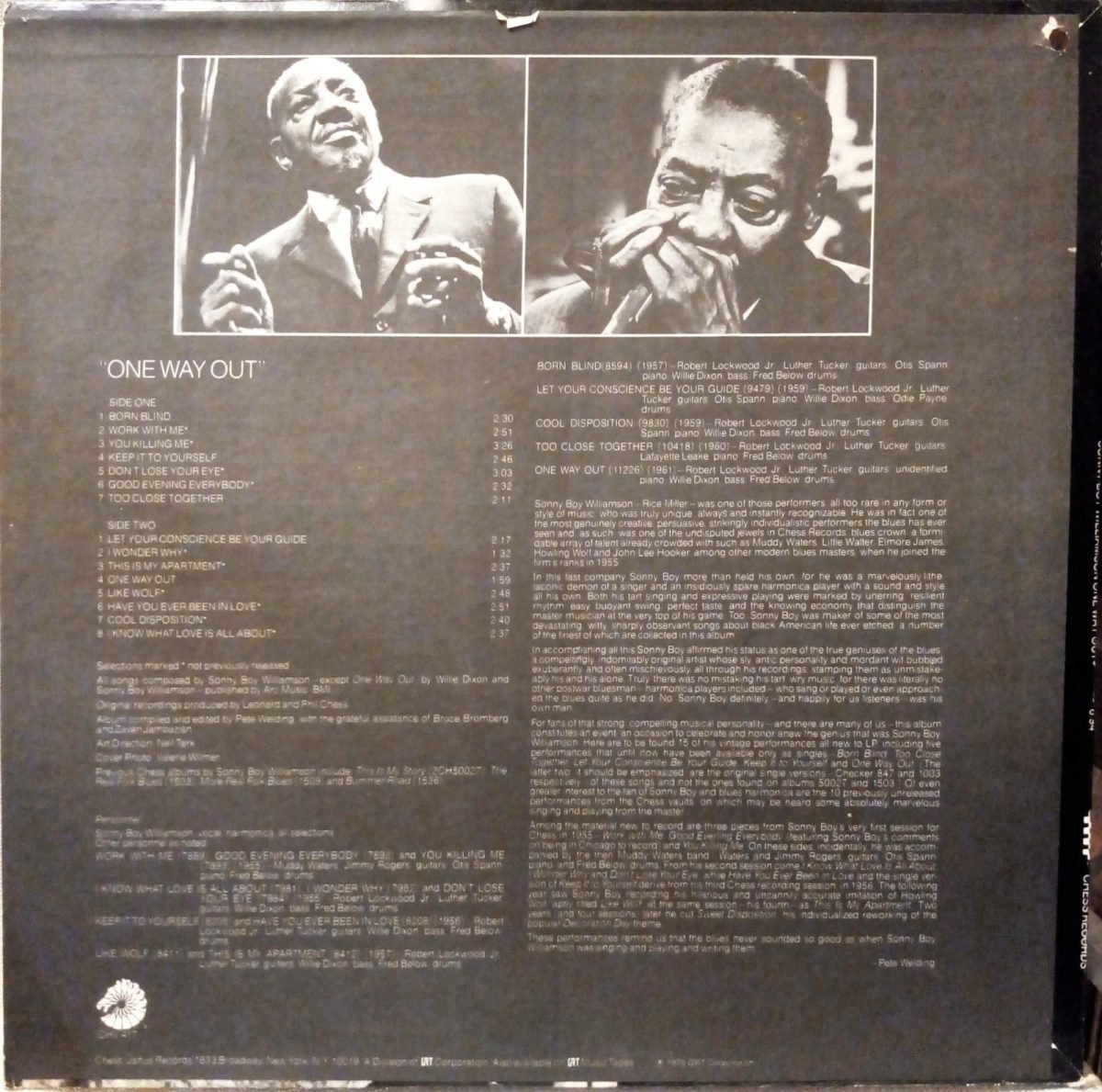 Sonny Boy Williamson – One Way Out LP Plak - Görsel 2