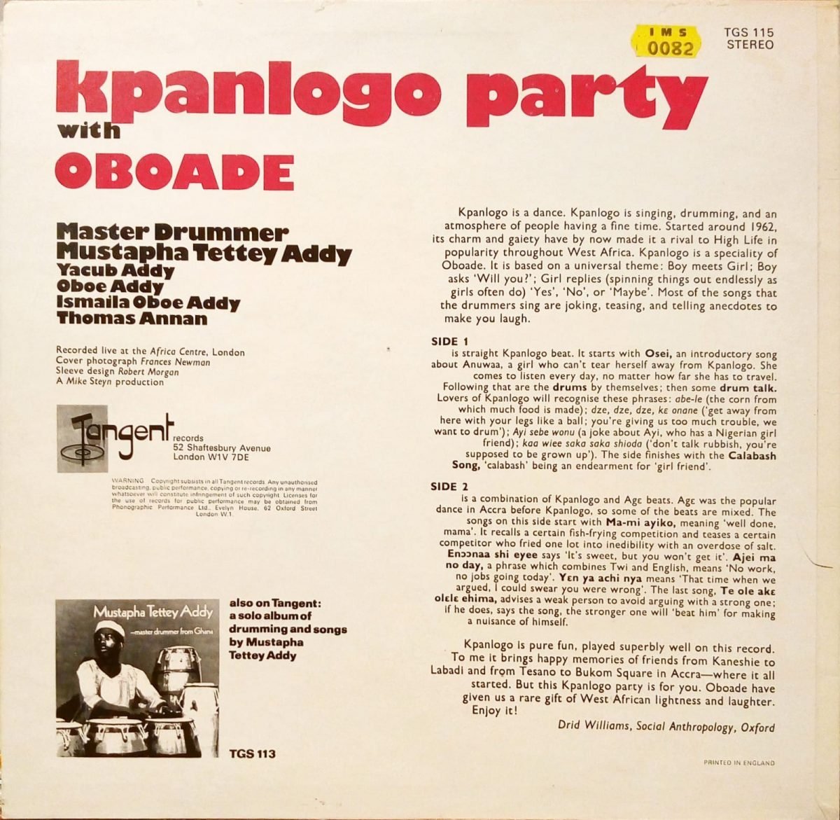 Oboade – Kpanlogo Party With Oboade LP Plak - Görsel 2