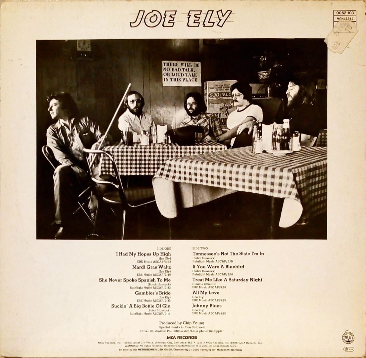 Joe Ely – Joe Ely LP Plak - Görsel 3