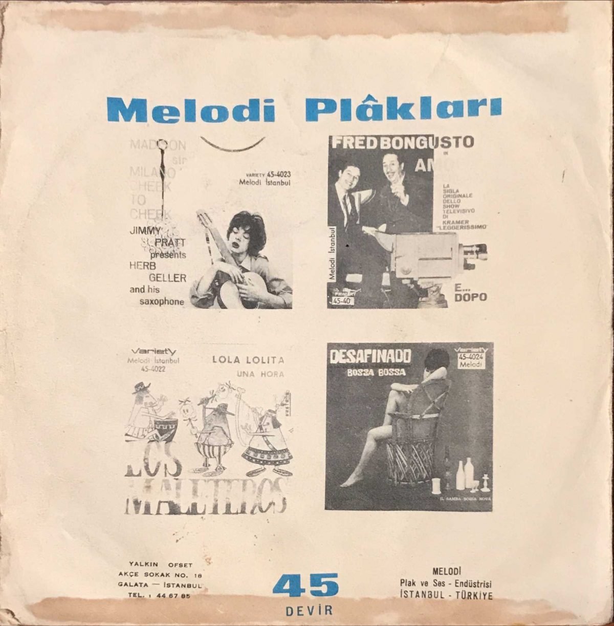 Cocki Mazzetti – Carnaval Do Brazil / Cielito Lindo 45lik Plak (Türk Baskı) - Görsel 2