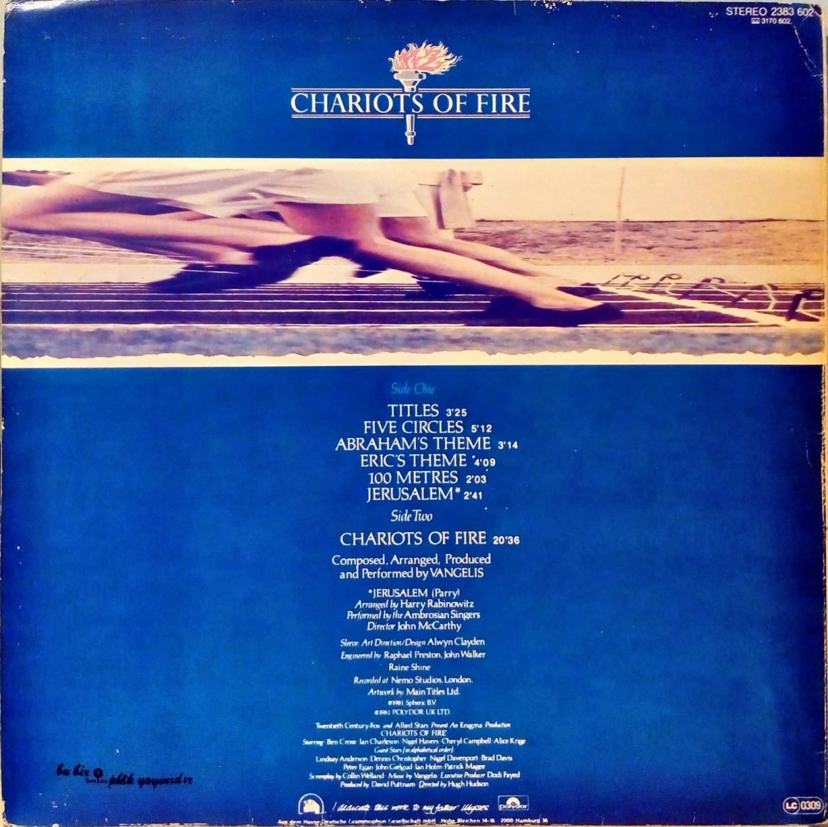 Vangelis ‎– Chariots Of Fire LP Plak - Görsel 2