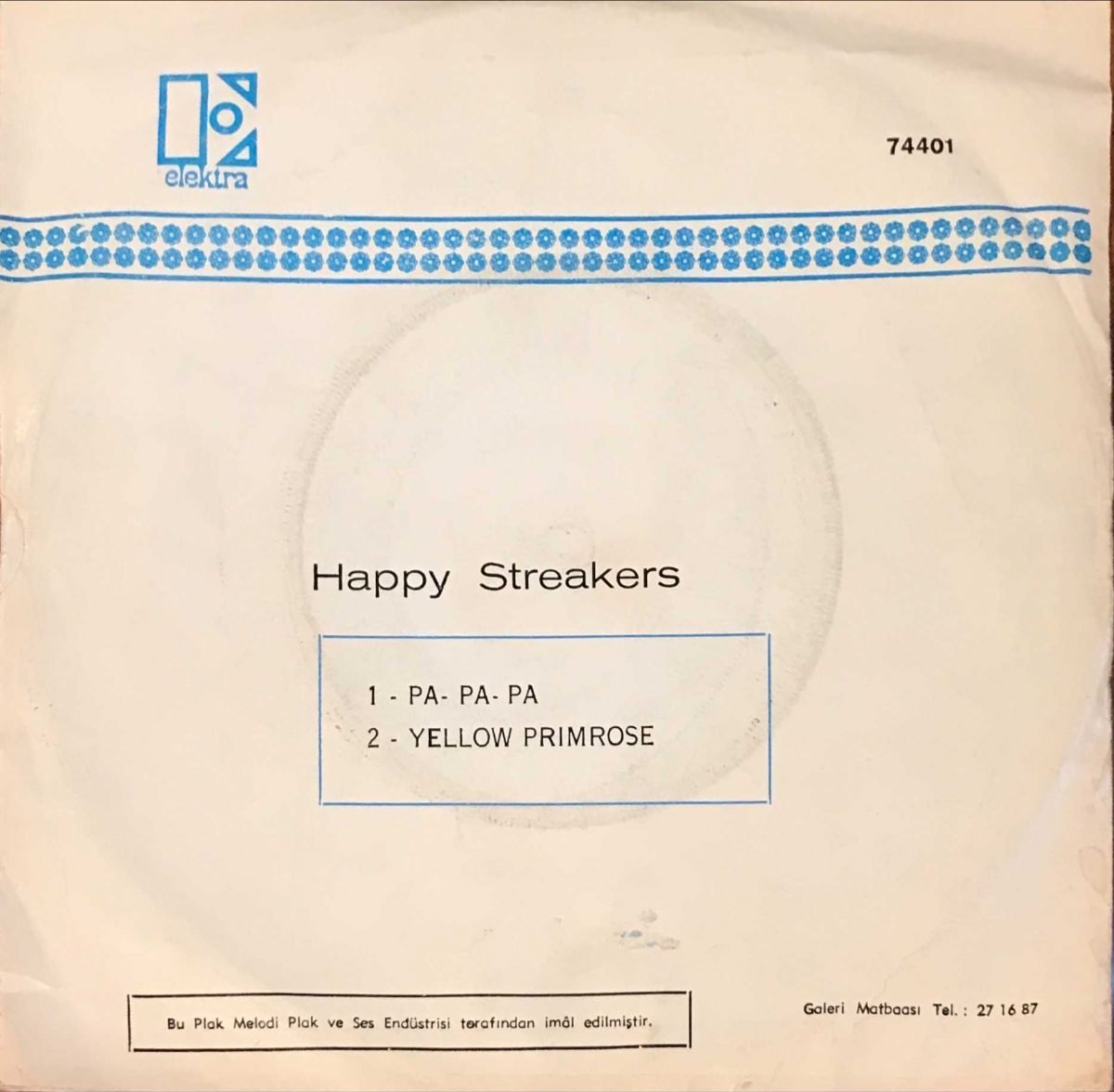 Happy Streakers ‎– Pa-Pa-Pa / Yellow Primrose 45lik Plak Türk Baskı - Görsel 2