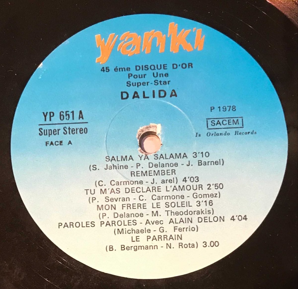 Dalida ‎– Salma Ya Salama LP Plak - Görsel 3