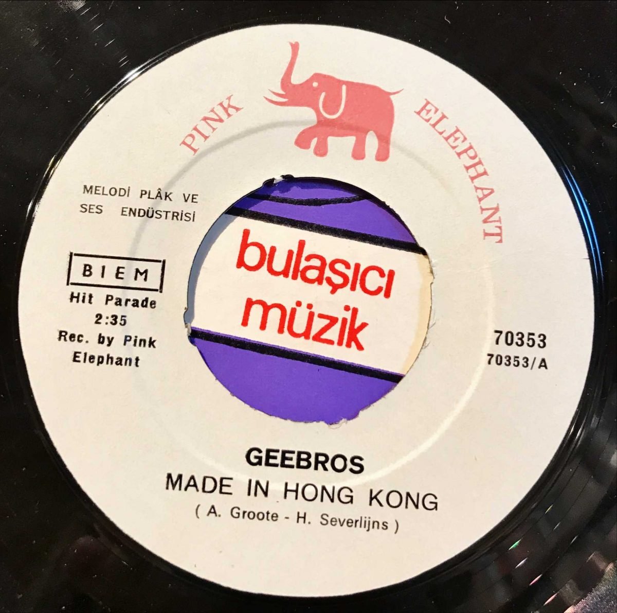 Gee Bros – Made In Hong Kong / One Word Song 45lik Plak (Türk Baskı) - Görsel 3