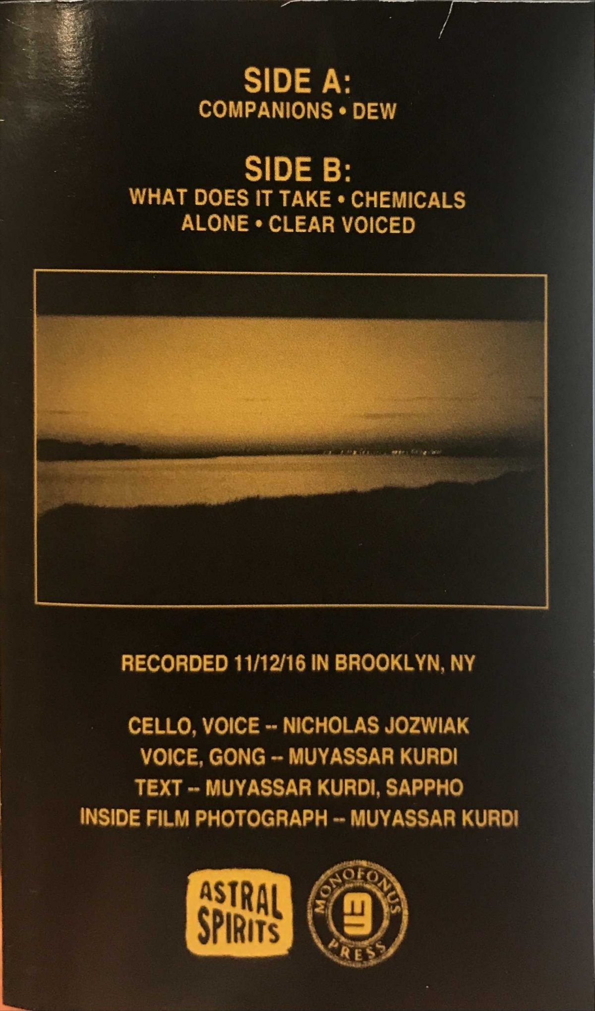Muyassar Kurdi & Nicholas Jozwiak ‎– Intersections & Variations Kaset (Experimental) - Görsel 2