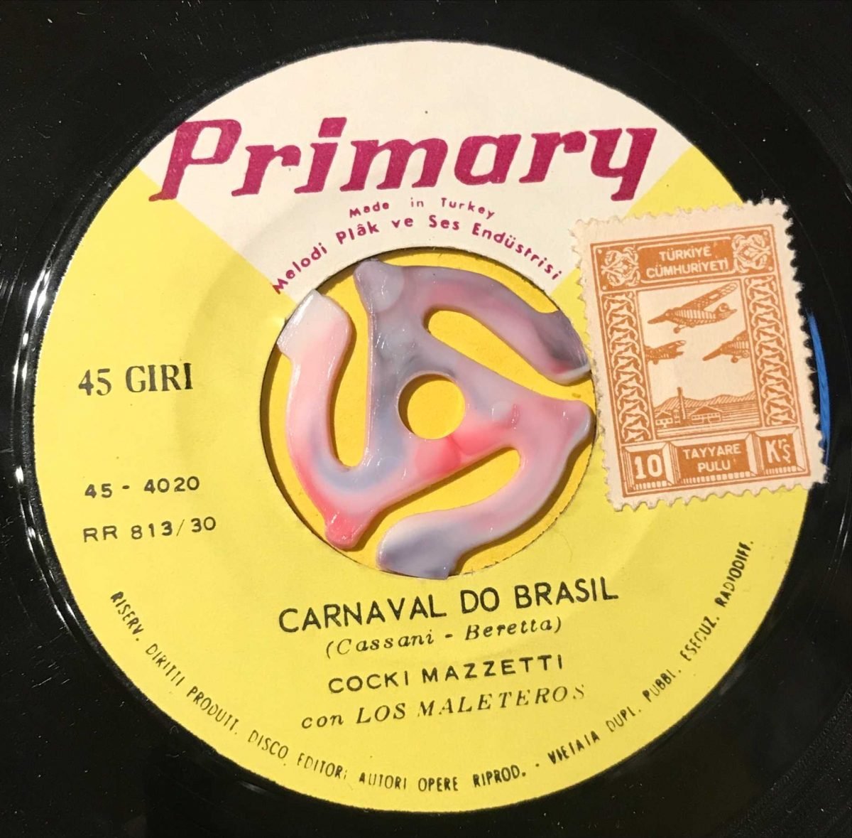 Cocki Mazzetti – Carnaval Do Brazil / Cielito Lindo 45lik Plak (Türk Baskı) - Görsel 3