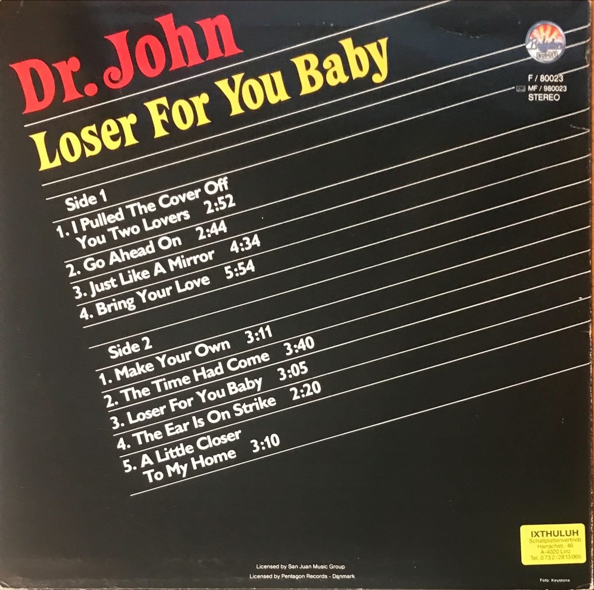 Dr. John – Loser For You Baby LP Plak - Görsel 3