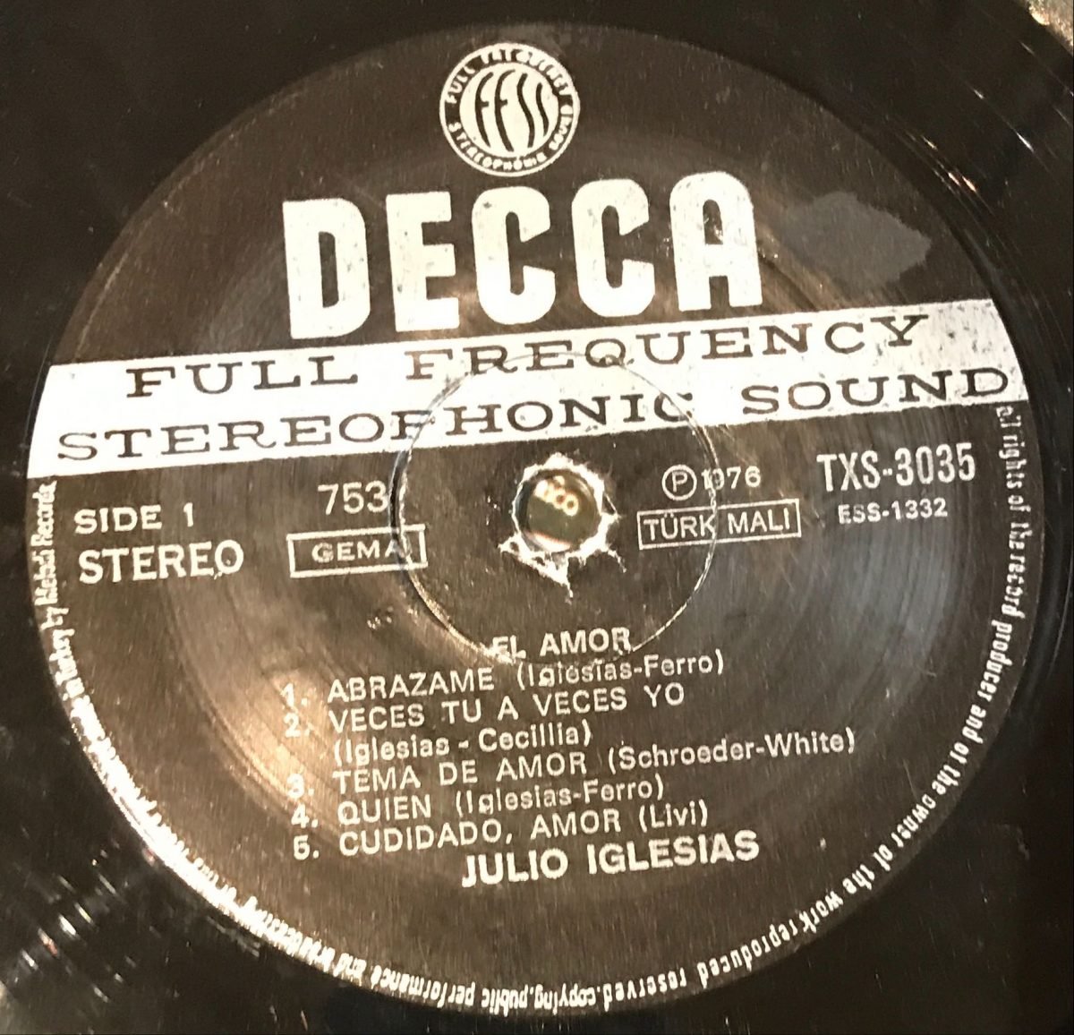 Julio Iglesias – El Amor LP Plak - Görsel 3