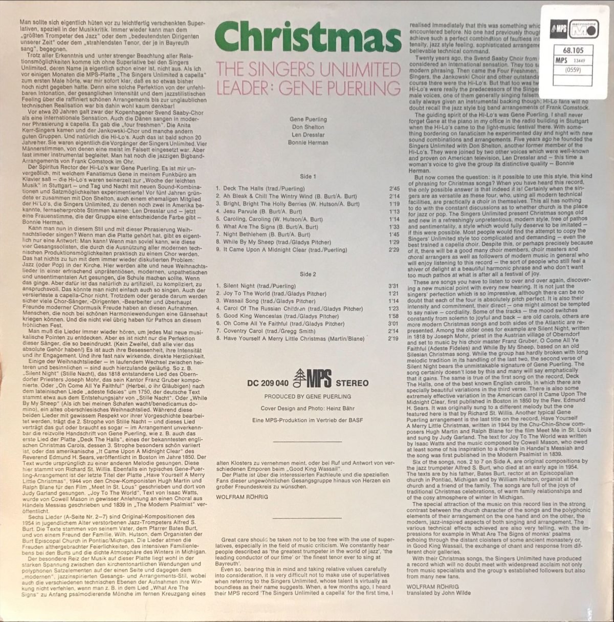 The Singers Unlimited – Christmas LP Plak - Görsel 2