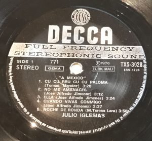 Julio Iglesias – A Mexico LP Plak - Görsel 3