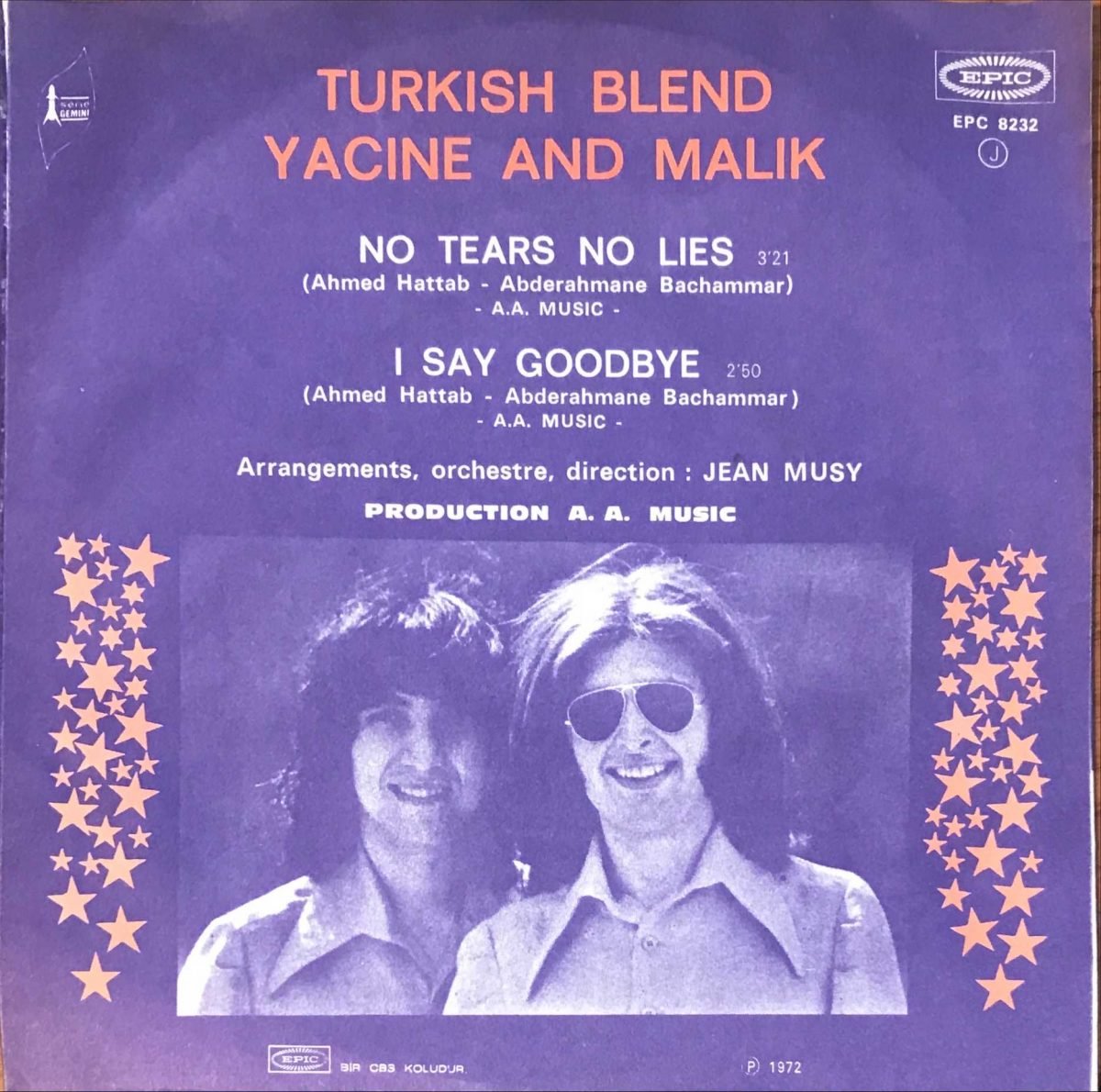 Turkish Blend Yacine & Malik – No Tears No Lies / I Say Goodbye 45lik Plak - Görsel 2