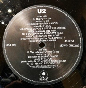 U2 – The Fly 12'' Maxi Single Plak - Görsel 2
