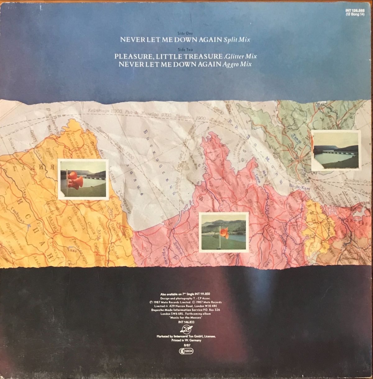 Depeche Mode – Never Let Me Down Again (Split Mix) 12'' Maxi Single Renkli Plak - Görsel 2