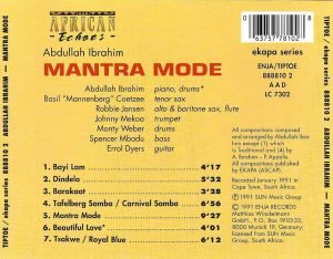 Abdullah Ibrahim – Mantra Mode CD - Görsel 2