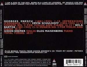 Gidon Kremer, Oleg Maisenberg ‎– Impressions D'Enfance - Violin Sonatas CD - Görsel 2
