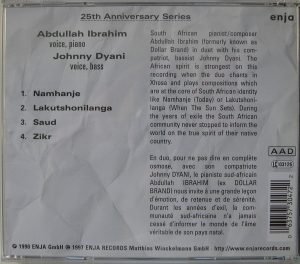 Abdullah Ibrahim / Johnny Dyani – Echoes From Africa CD - Görsel 2