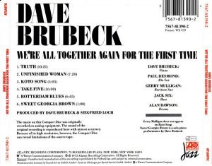 Dave Brubeck – We're All Together Again For The First Time CD - Görsel 2