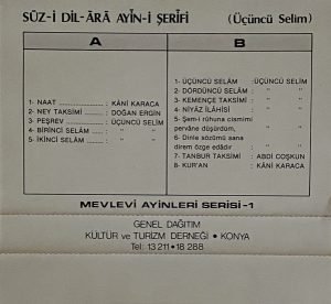 Mevlana Celaledini – Suz-i Dil-ara Ayîn-i Şerîfi (Üçüncü Selim) Kaset - Görsel 2