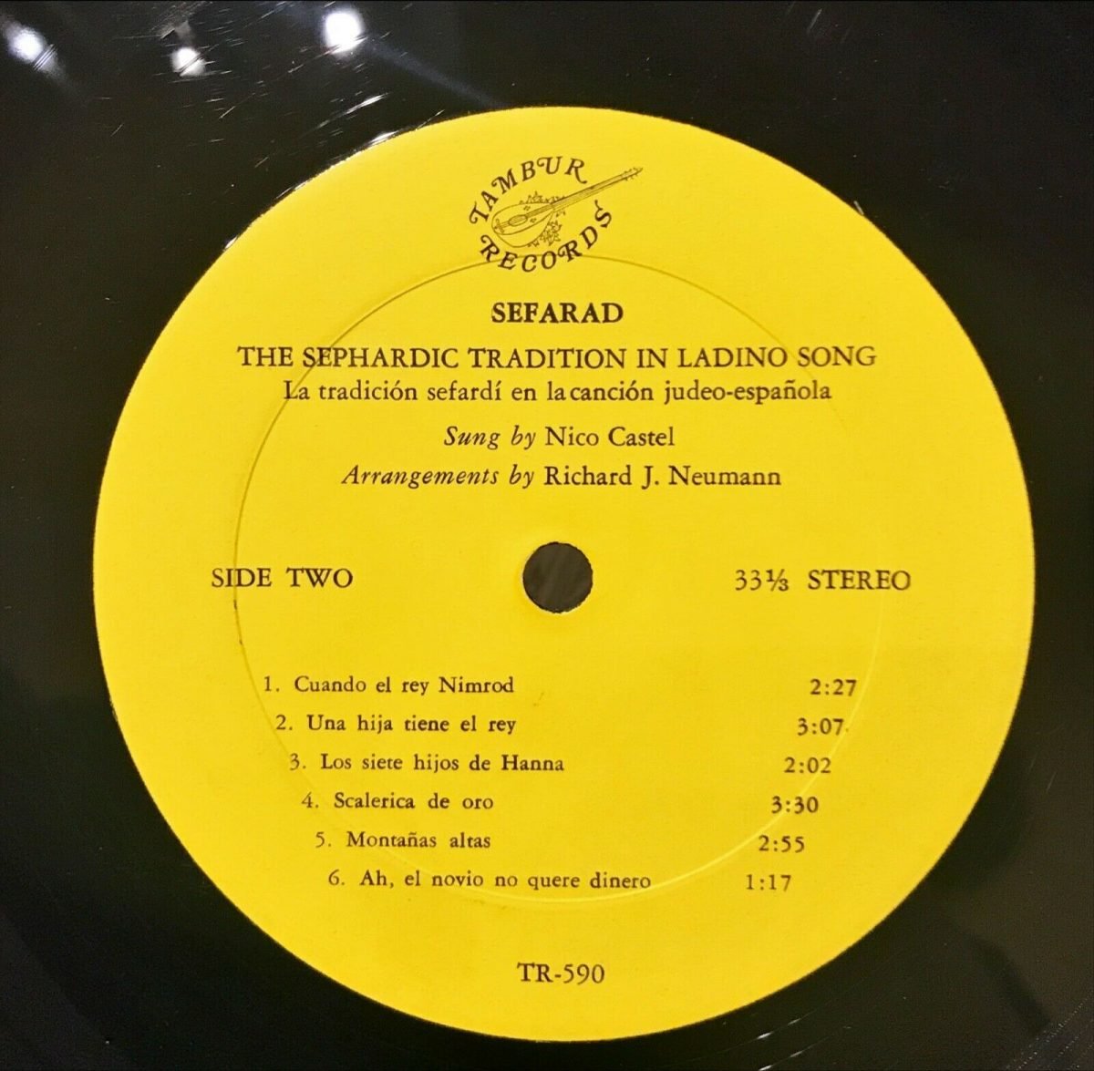 Nico Castel – Sefarad The Sepharadic Traditon in Ladino LP Plak - Görsel 4