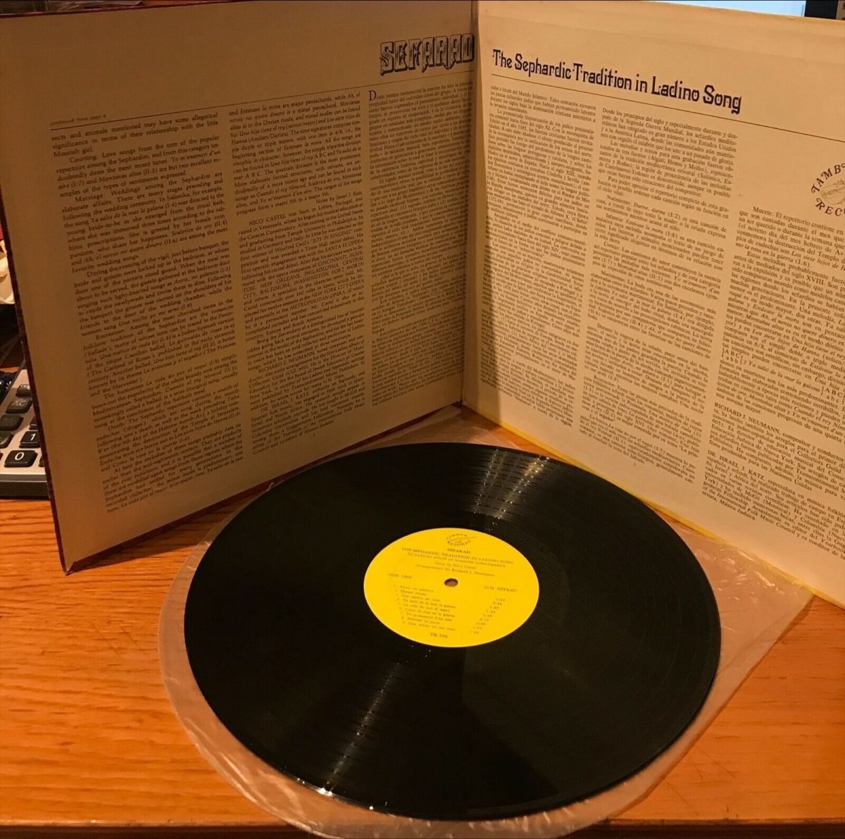 Nico Castel – Sefarad The Sepharadic Traditon in Ladino LP Plak - Görsel 3
