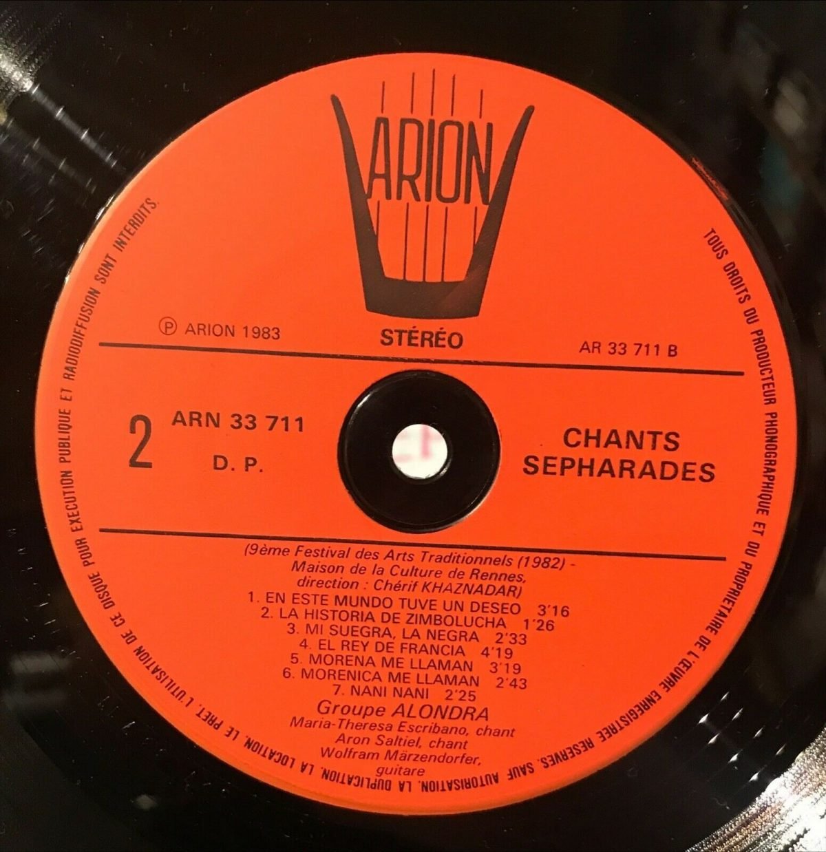 Groupe Alondra – Chants Sépharades LP Plak (Ladino) - Görsel 3