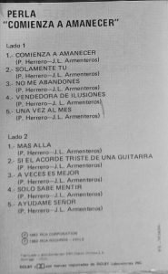 Perla – Confidencias Kaset Şili Baskı - Görsel 2