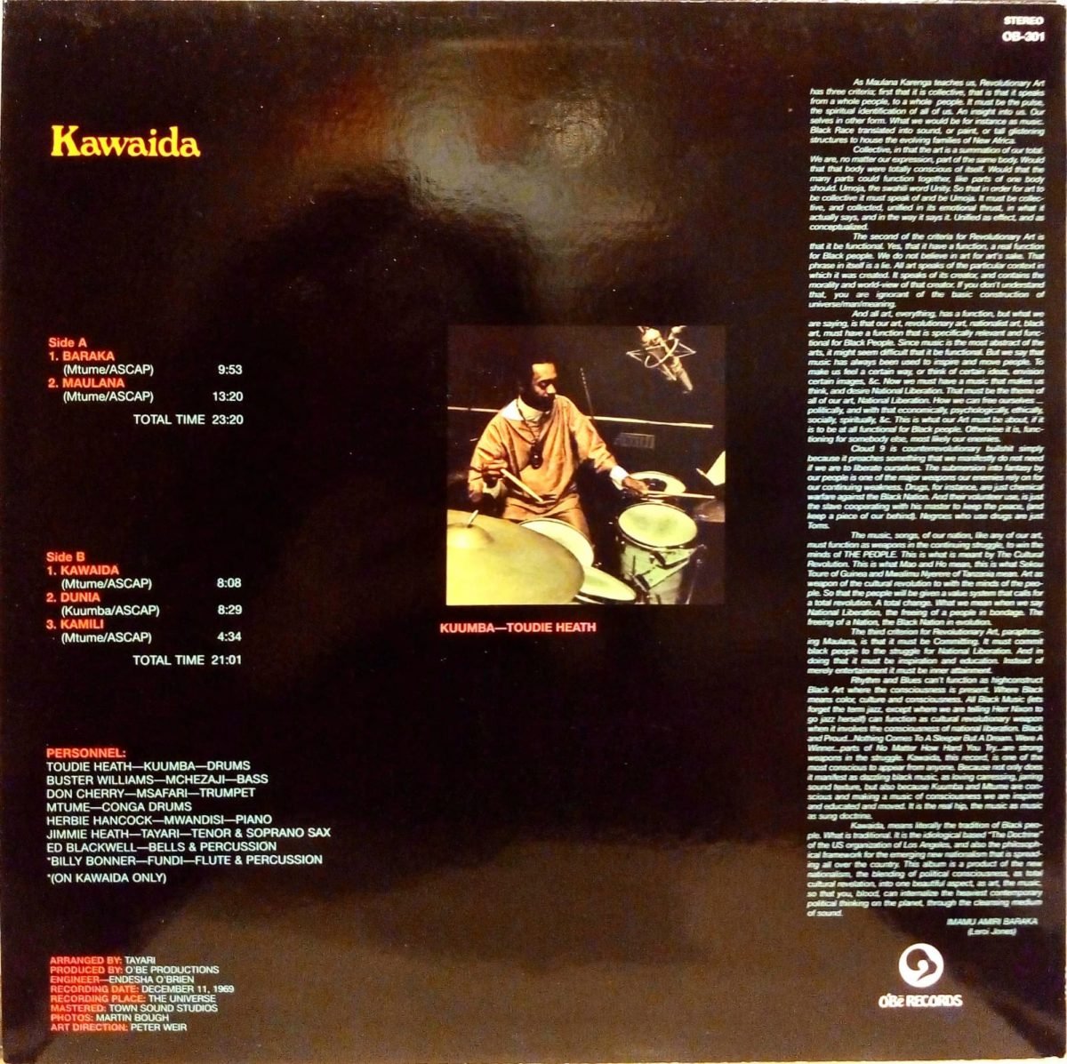 Kuumba-Toudie Heath – Kawaida LP Plak Yeni Basım - Görsel 3