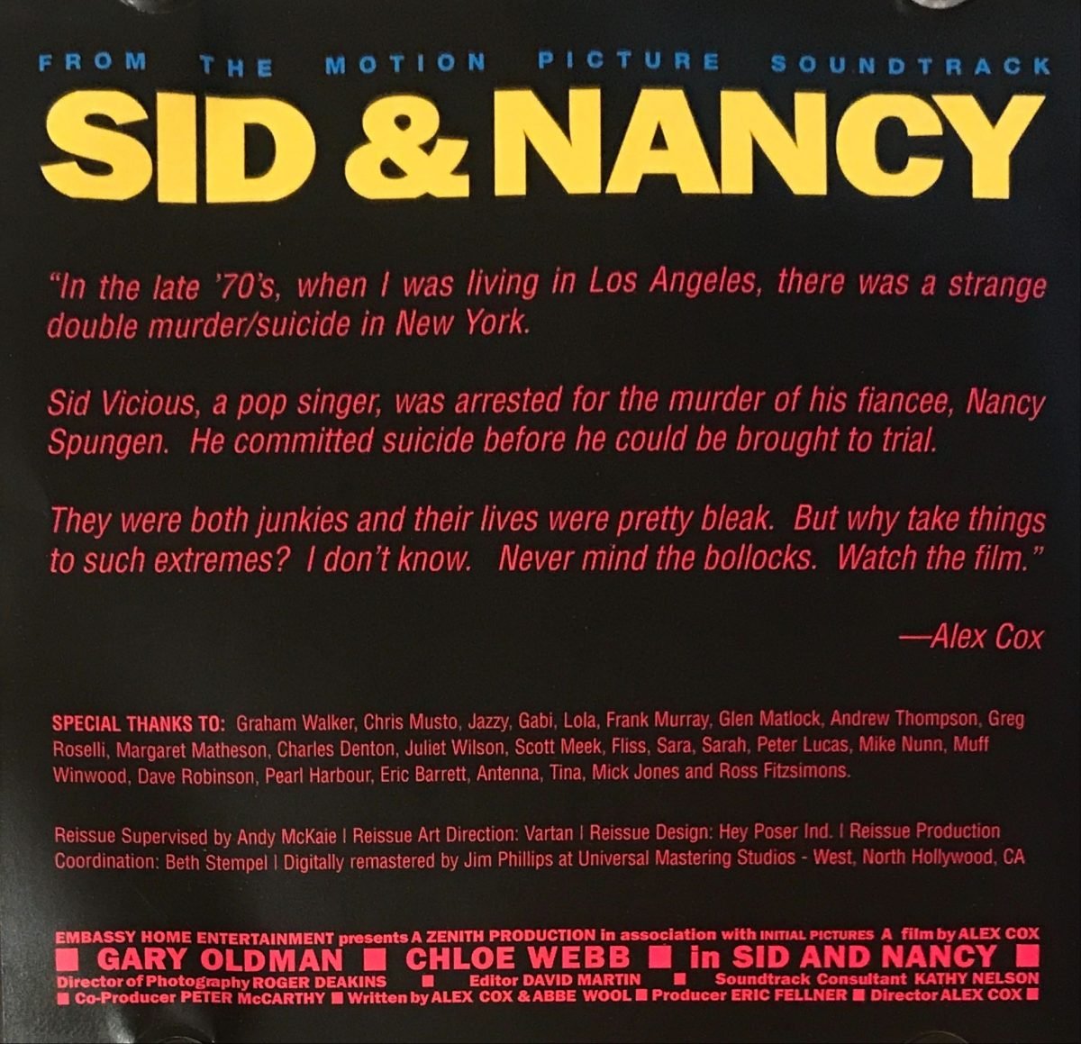 Sid And Nancy: Love Kills (Music From The Motion Picture Soundtrack) CD - Görsel 3