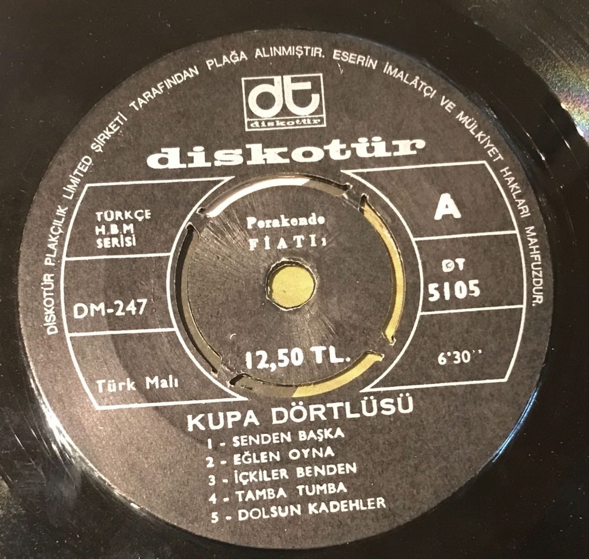 Kupa Dörtlüsü – Kupa Dörtlüsü ile Eğlenelim 45lik Plak - Görsel 3