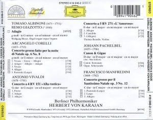 Albinoni, Corelli, Vivaldi, Pachelbel, Manfredini / Herbert Von Karajan & Berliner Philharmoniker – Adagio / Kanon & Gigue / Concerti Grossi / Concerti "Alla Rustica" & "L'Amoroso" CD - Görsel 2