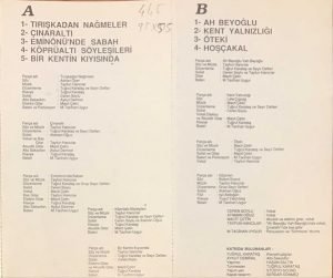 Seyir Defteri – Tırışkadan Nağmeler Kaset - Görsel 3