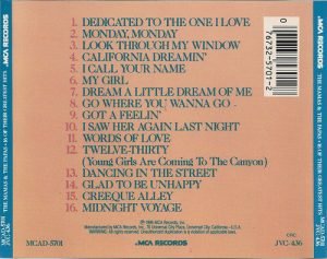 The Mamas & The Papas ‎– 16 Of Their Greatest Hits CD - Görsel 2