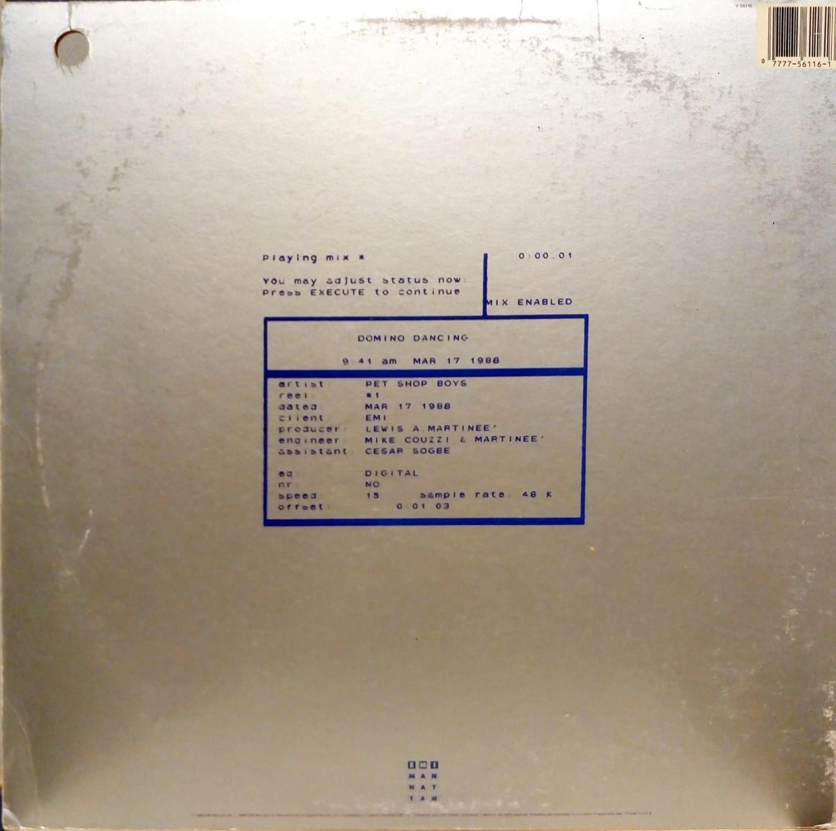 Pet Shop Boys – Domino Dancing 12'' Maxi Single Plak - Görsel 3