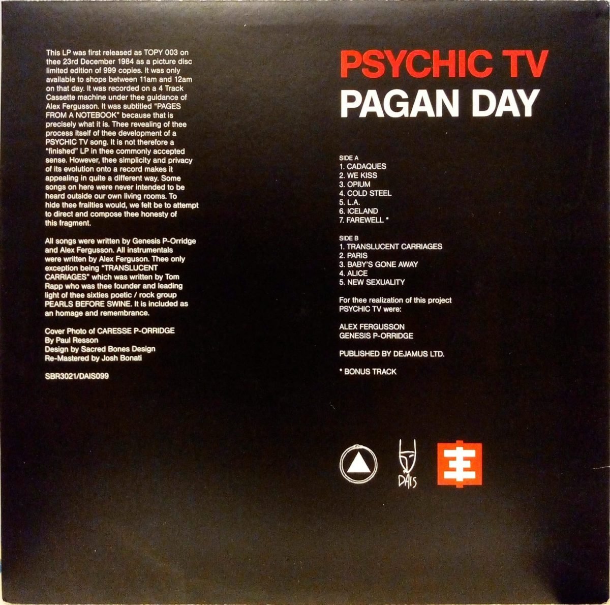 Psychic TV – Pagan Day LP Plak - Görsel 3