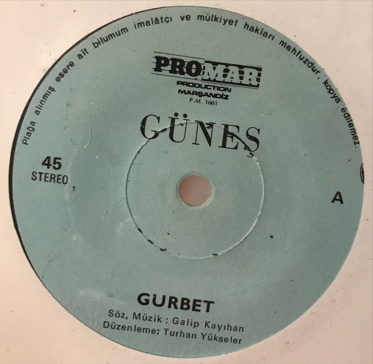 Güneş – Gurbet / Falcı 45lik Plak - Görsel 3