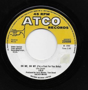 Lulu – Oh Me, Oh My 45lik Plak (Rhythm & Blues)