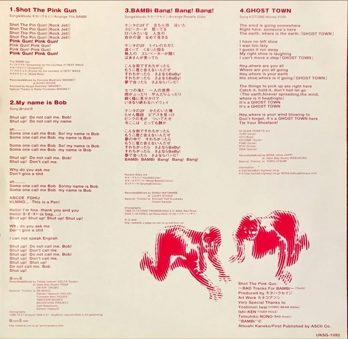 Shot The Pink Gun – Bad Tracks For Bambi 45lik Plak (Japon Punk) - Görsel 2