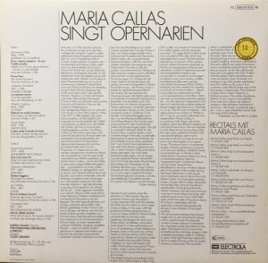 Maria Callas – Maria Callas Singt Opernarien LP Plak - Görsel 2