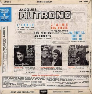 Jacques Dutronc – J'aime Les Filles (Si Vous Etes Comme Ça Téléphonez Moi) 45lik Plak EP - Görsel 3