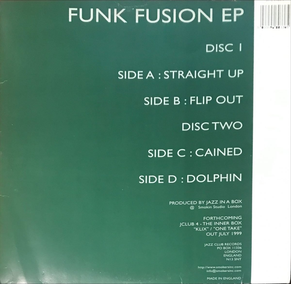 Jazz In A Box – Funk Fusion E.P. 2 x 12'' Maxi Single Plak (Drum n Bass) - Görsel 2